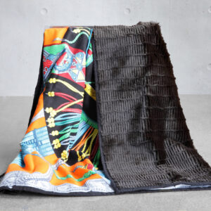 Hermes Shawl lined with Textured Fur